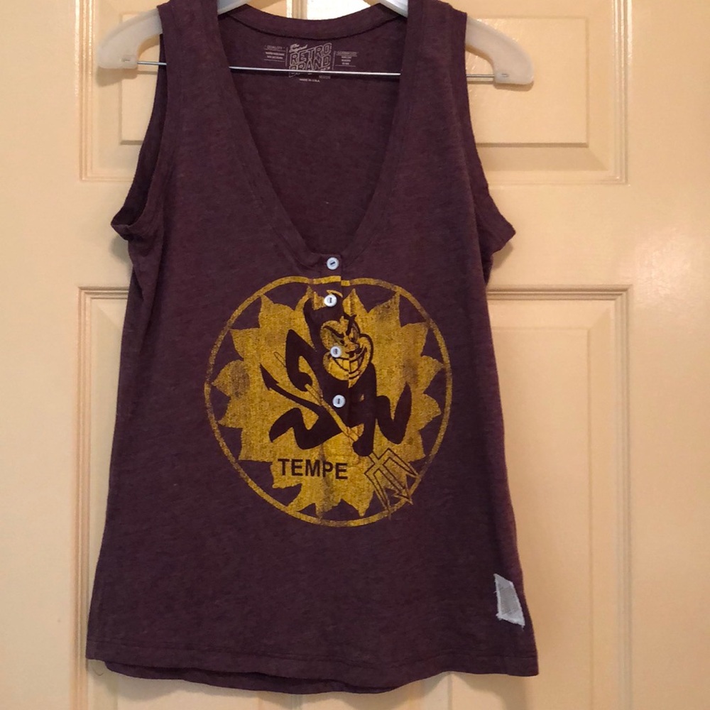 Burgundy sleeveless Arizona State sun devil tank